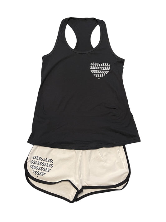 Women's White on Black Tank and Shorts