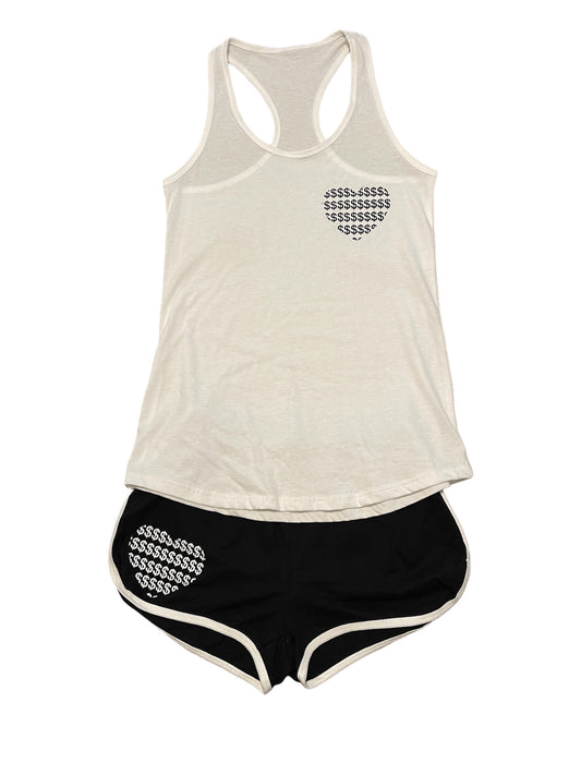 Women's Black on White Tank and Shorts